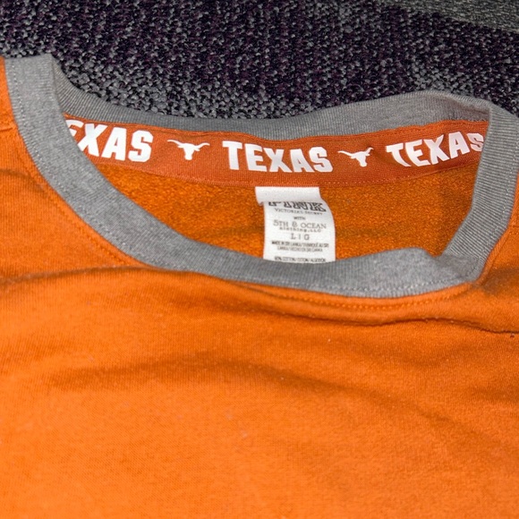 PINK Victoria's Secret Orange and Gray Texas Sweatshirt - Picture 4 of 5